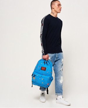 Superdry Summer Splatter Montana Férfi Hátizsák Kék | TVFJA6521